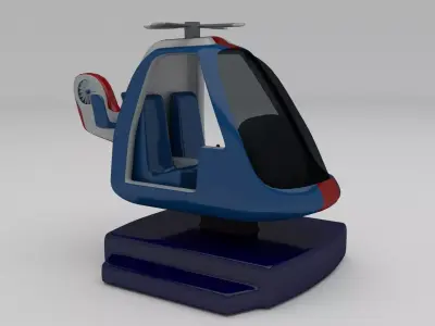 Police Chopper Kiddie Ride Low-poly 3D model