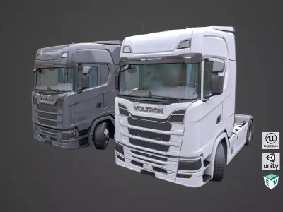 Generic Heavy Truck Chassis 06  Interior All PBR Textures Low-poly 3D model purchase