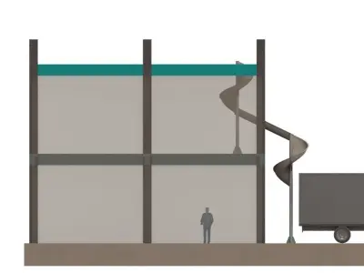 FRP Spiral chute 3D model