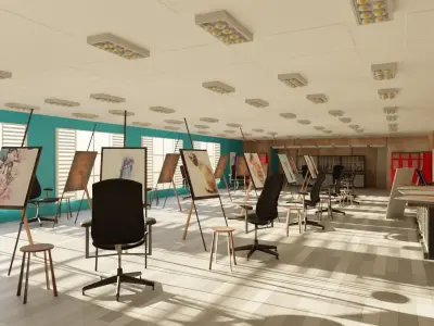 Art Workshop - Painting Workshop Low-poly 3D model