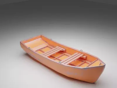 Boat model lifeboat Low-poly 3D model