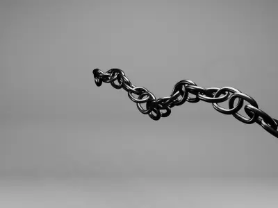 Long metal chain Free 3D model