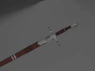 Bastard sword Free low-poly 3D model buy
