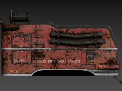 3D model of a vehicle or machinery part Low-poly 3D model