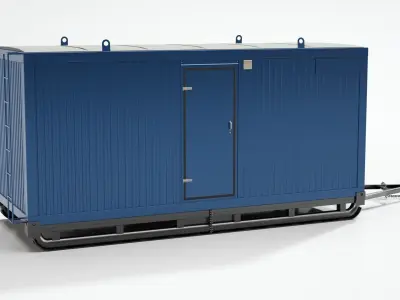 TRAILER container on wheels 3D model