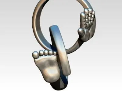 lot of two rings hand foot baby human man woman boy girl 3D print model