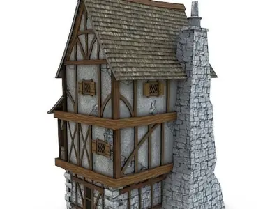 Medieval Building 17 Townhouse Low-poly 3D model