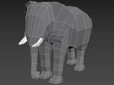 Low Poly Elephant Low-poly 3D model purchase