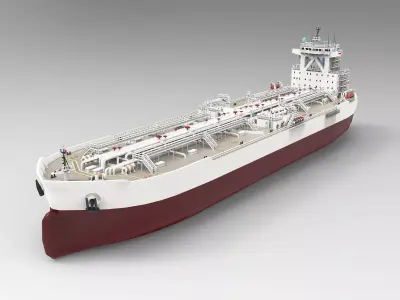 TI Class Oil Carrier two colors Low-poly 3D model