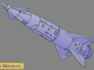 Avro Blue Steel Vulcan variant with unfolded fin 3D print model