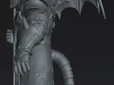 Warrior Dark Thrall STL DnD Tabletop Miniature 3D Print 3D print model