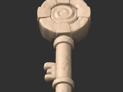 Stylized Magic Key - 3D Model  and 3D print Ready  3D print model