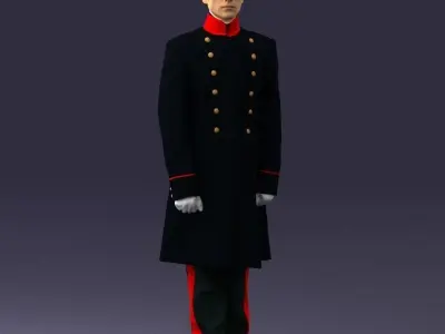 Man in full military uniform 0179 3D Print Ready 3D print model