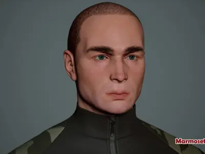 Man Military Style - Rigged  Low-poly 3D model