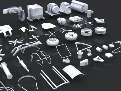 Industrial - Kitbash Low-poly 3D model