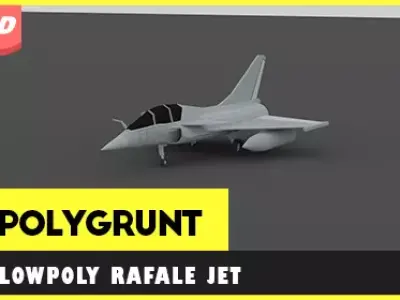 POLYGRUNT - Low Poly Rafale Jet Free low-poly 3D model