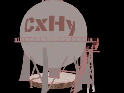 Chemical Tower Low-poly 3D model