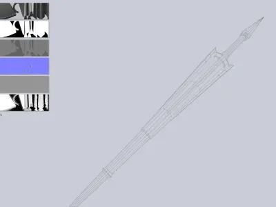 Fantasy lance Low-poly 3D model