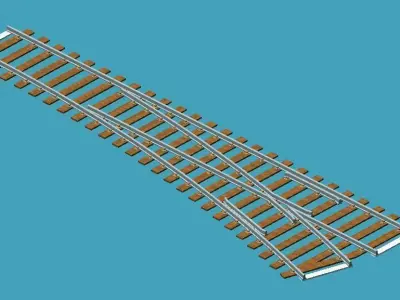 Printable realistic Railway Tracks 3D print model