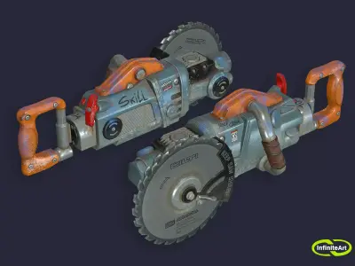 Chainsaw Circular Saw Low-poly 3D model