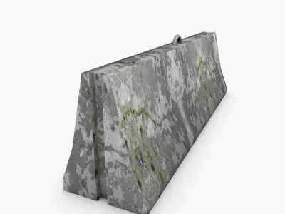 Road Concrete Barrier Low-poly 3D model