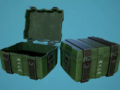 Ammunition box Low-poly 3D model buy