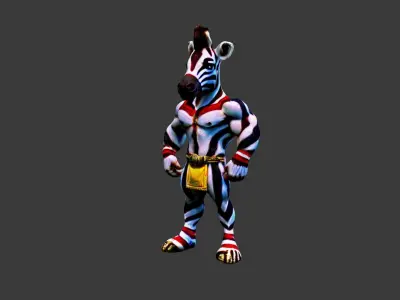 Zebraman Low-poly 3D model