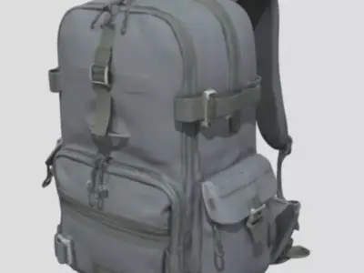 Backpack gray color  3D model