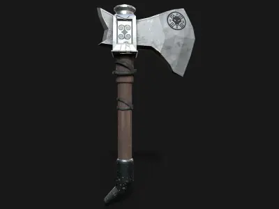 Turkic Battle Axe PBR Game Ready  Low-poly 3D model