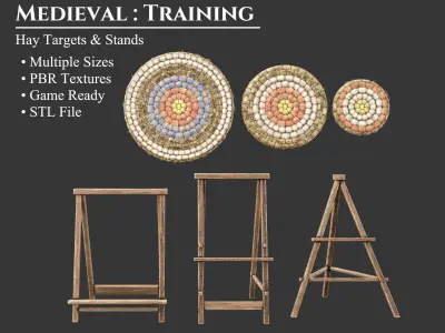 Medieval Collection Training Targets and Dummies 3D Model Pack