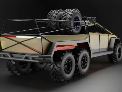 cybertruck 6x6 Free 3D model