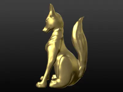 low poly fox sculpture 3D model 3D model