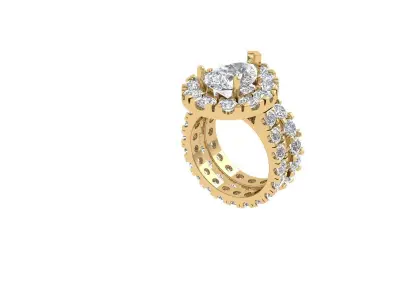  Pear Solitaire Ring Bridal set 3D print model purchase