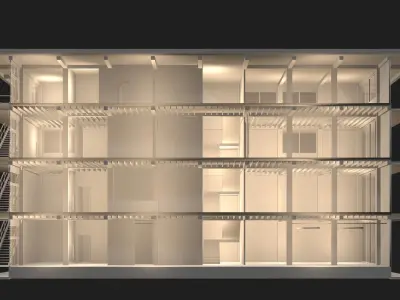 Office building in section cut 24ZZ34 3D model