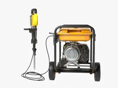 Demolition Hammer with Electrical Generator 3D model