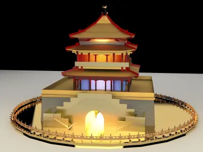 Chinese tower  3D model purchase