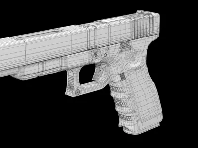 Glock 34 Pink Low-poly 3D model