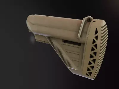 HK416 Factory German E2 Rear Stock Low-poly 3D model
