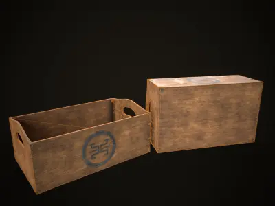 Game Ready Wooden Crate Low-poly 3D model