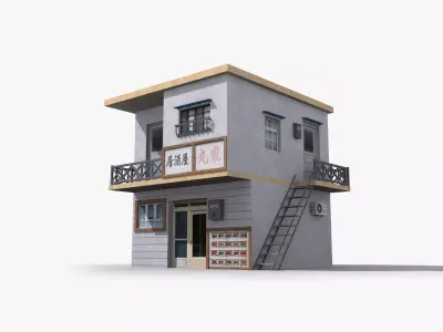 Japanese House x8 Low-poly 3D model purchase