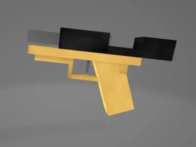Voxel Style Pistol Low Poly Game Ready Minecraft Texturepack Free low-poly 3D model