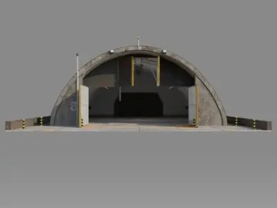 NATO  AIRCRAFT SHELTER V1 with Full Grass roof Free low-poly 3D model