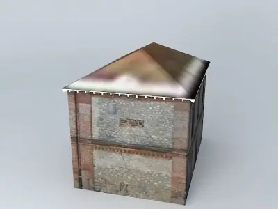 Abandoned building train station 3D model