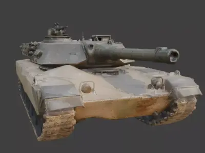 Desert Wasteland  Modern Tank 3D Model Low-poly 3D model