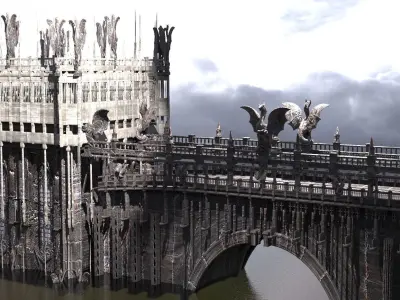 Dark Drake Cathedral Ancient Castle 3D model