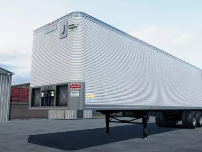 Dry van semi trailer unity asset Low-poly 3D model