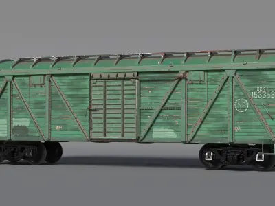 Old Cargo Wagon Green 3D model