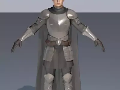 caballero platiado Low-poly 3D model