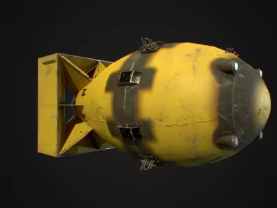 Mark III Atomic Bomb aka Fatman - Game ready low-poly 3d model Low-poly 3D model