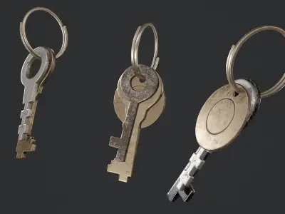 Vintage Keys Low-poly 3D model